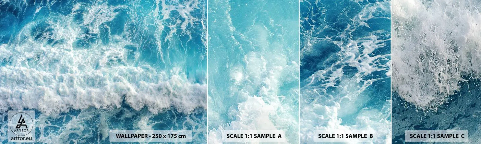 Vzorka Fototapeta Standard Eco - Radostne a skákavo - More, Morská vlna, Príroda - 100x30 cm