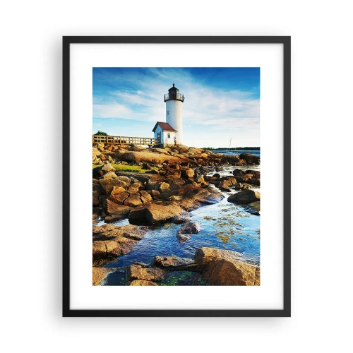 Plagát v čiernom ráme - Vráťte sa šťastne, čakám - 40x50 cm