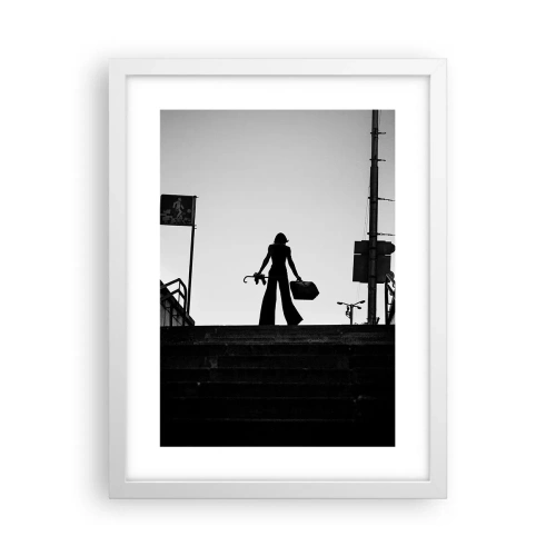 Plagát v bielom ráme - Mestská cesta - 30x40 cm