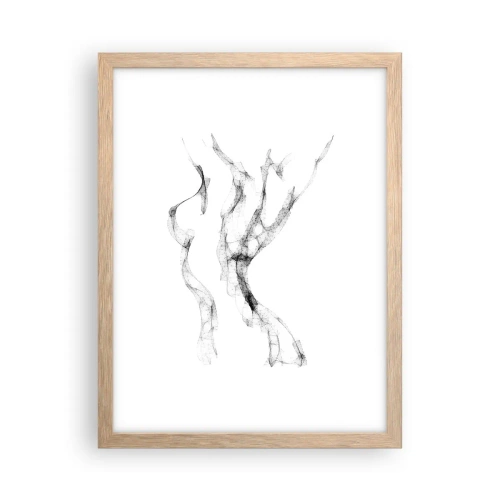 Plagát v ráme zo svetlého duba - Krásna a silná - 30x40 cm