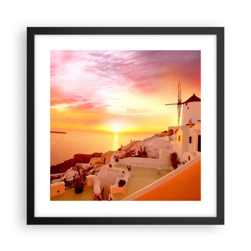 Plagát v čiernom ráme - Rozplynúť sa v bielej a zlatej - 40x40 cm