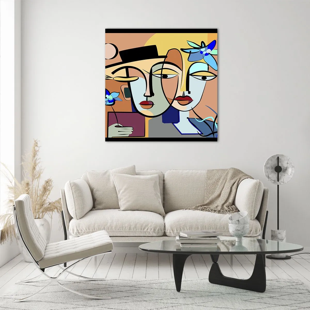 Obraz na skle - Picassovo randez vous - 30x30 cm