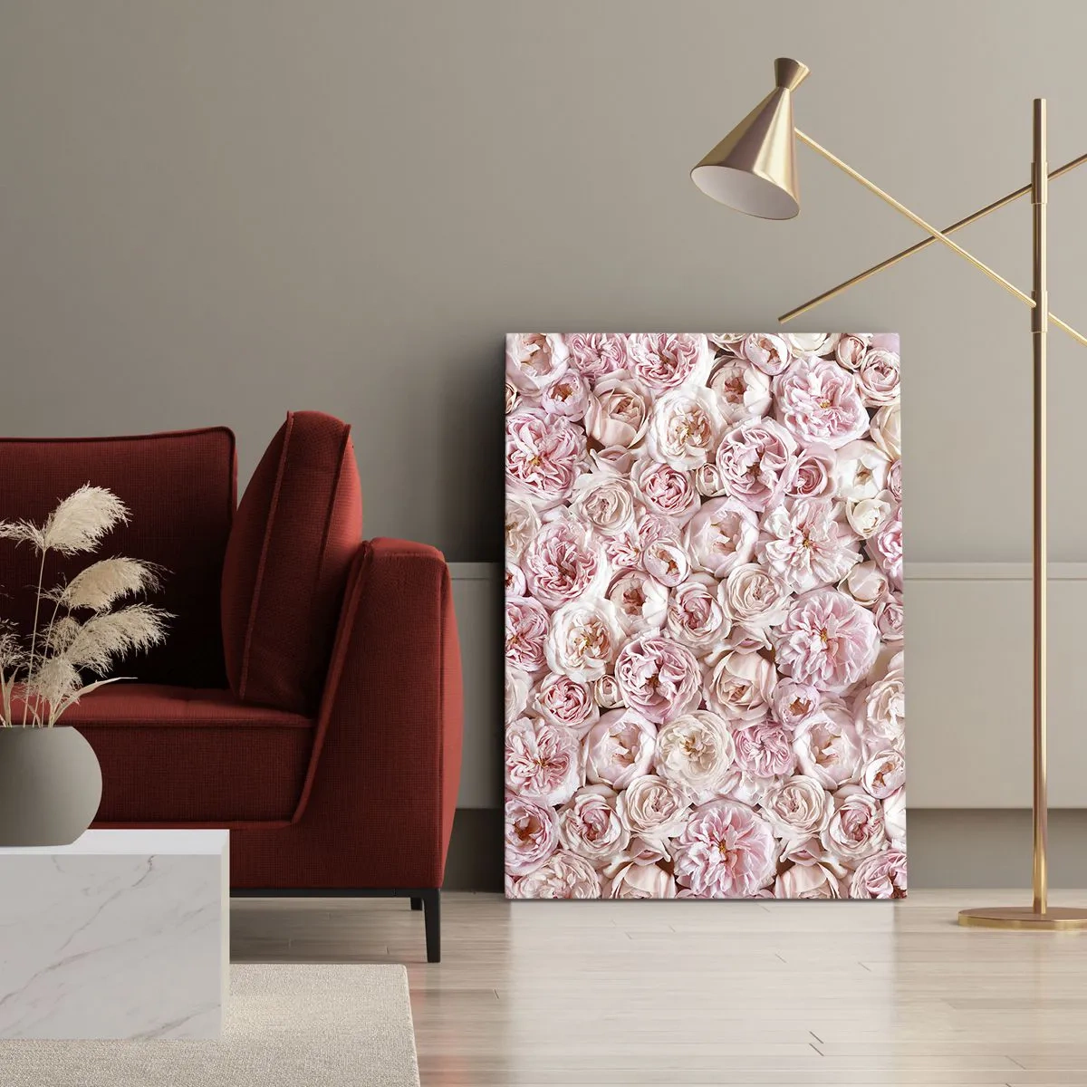 Obraz na plátne - Vydláždená ružami - 50x70 cm