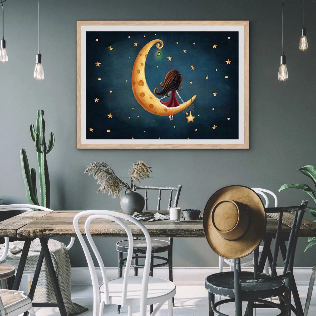 Plagát v ráme zo svetlého duba - Kedysi dávno… - 100x70 cm