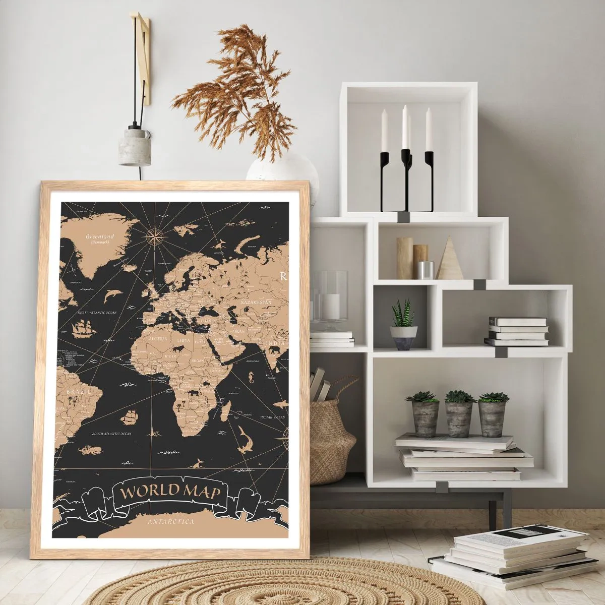 Plagát v ráme zo svetlého duba - Hranice môjho sveta - 50x70 cm