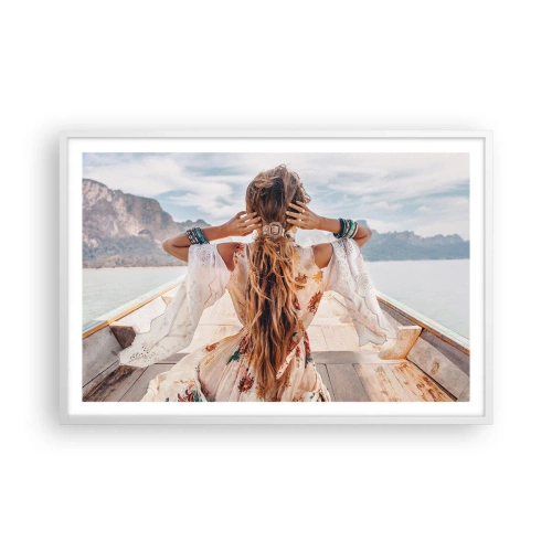 Plagát v bielom ráme - Na ceste ku šťastiu - 91x61 cm