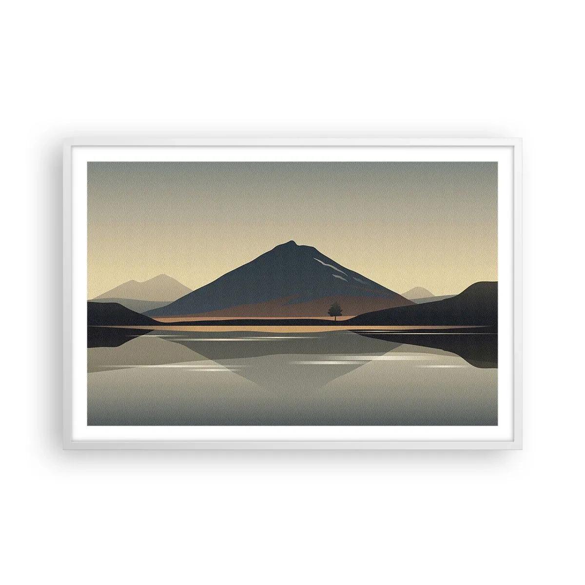 Plagát v bielom ráme - Zrkadlový odraz - 91x61 cm