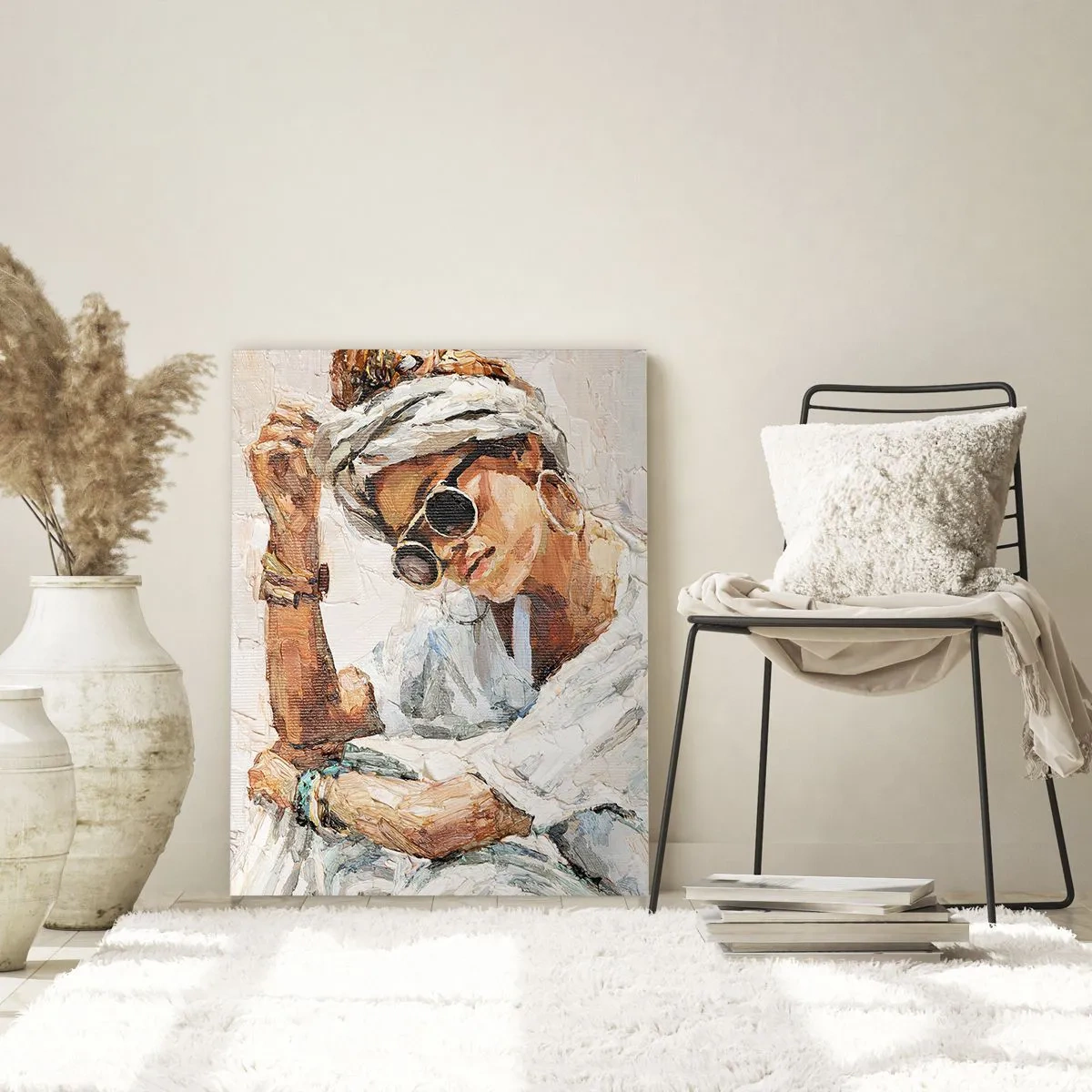 Obraz na skle - Portrét v plnom slnku - 50x70 cm