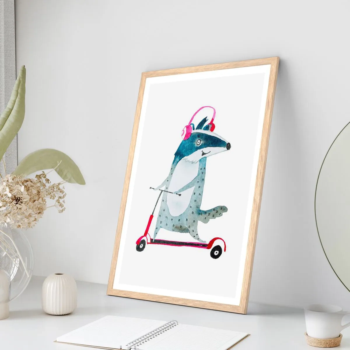 Plagát v ráme zo svetlého duba - Jazvečie radosti - 70x100 cm