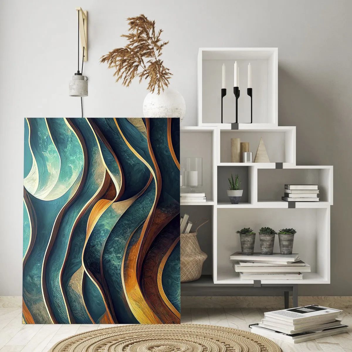 Obraz na skle - Meandre modrej - 80x120 cm