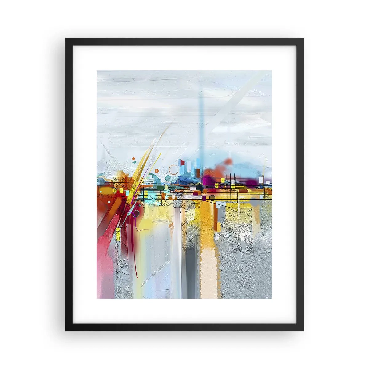 Plagát v čiernom ráme - Most radosti nad riekou života - 40x50 cm