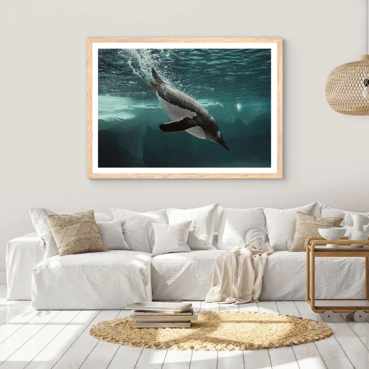 Plagát v ráme zo svetlého duba - Vitajte v mojom svete - 91x61 cm