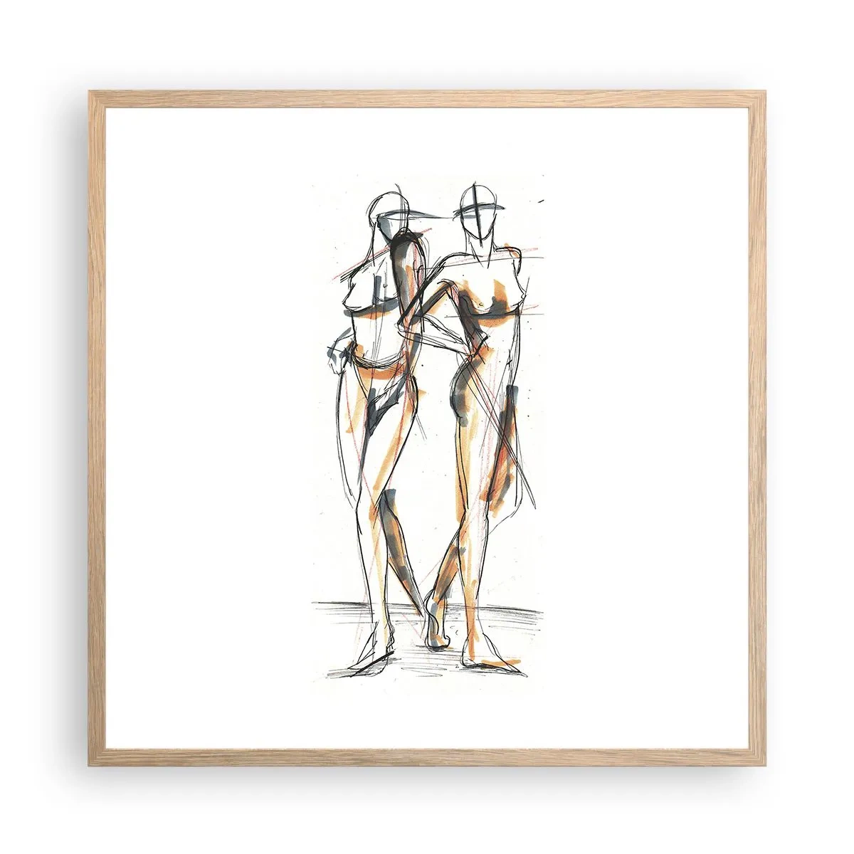 Plagát v ráme zo svetlého duba - Štúdia šarmu - 60x60 cm