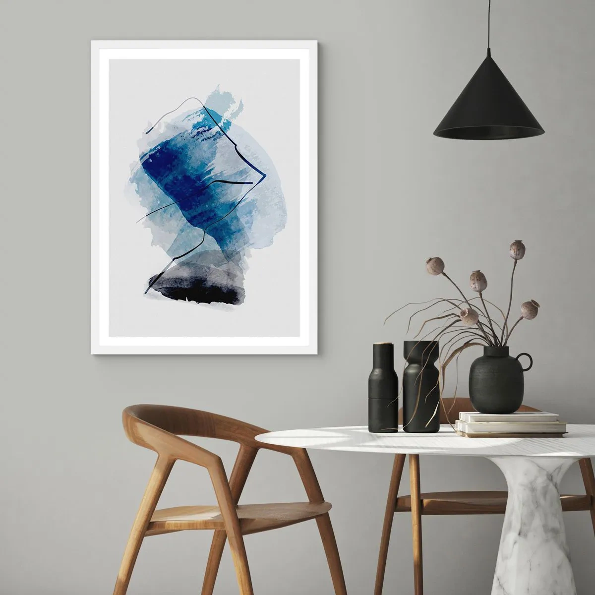 Plagát v bielom ráme - Ľadová hora - 61x91 cm
