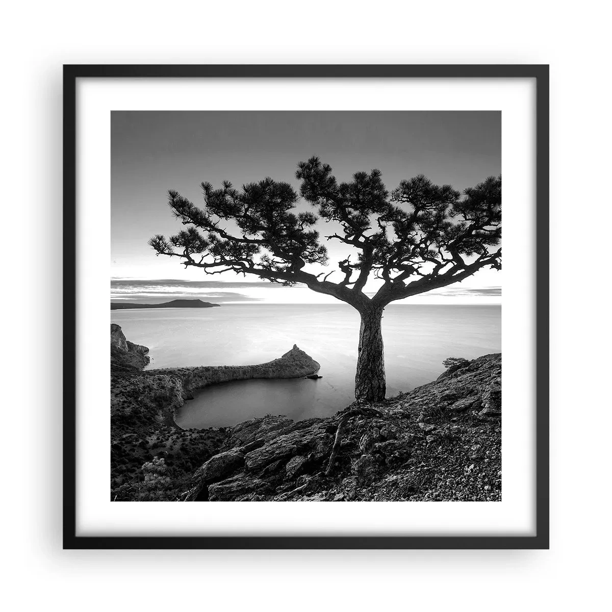 Plagát v čiernom ráme - Pokoj až k horizontu - 50x50 cm