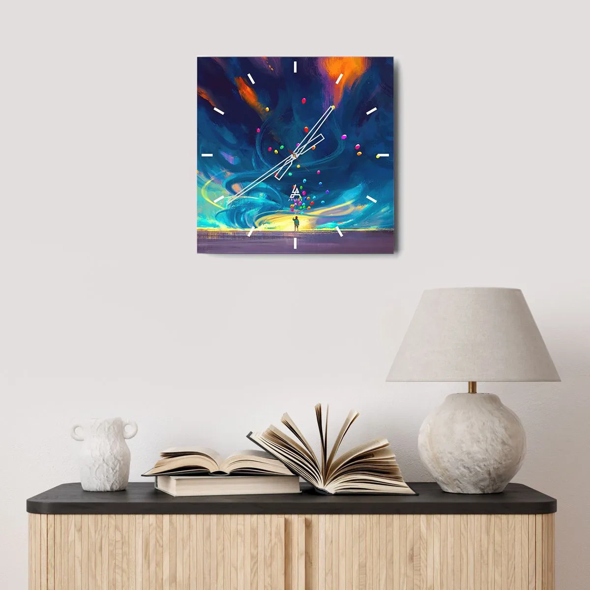 Nástenné hodiny - Na modrý vietor - 40x40 cm