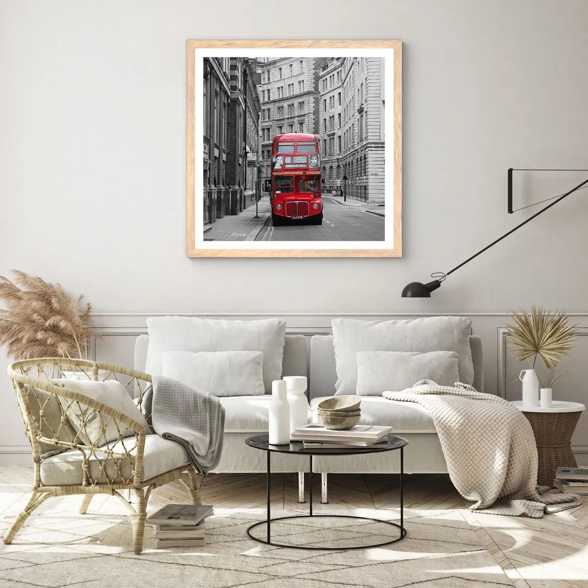 Plagát v ráme zo svetlého duba - Všednosť nemusí byť šedá - 60x60 cm