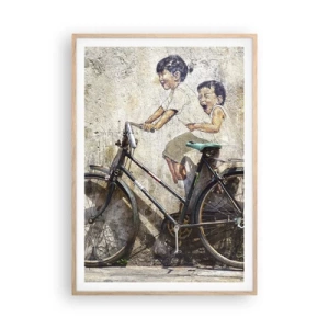 Plagát v ráme zo svetlého duba - Pravda alebo klam? - 70x100 cm