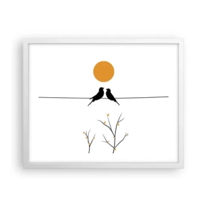 Plagát v bielom ráme - Slávičí večer - 50x40 cm