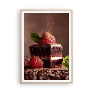 Plagát v ráme zo svetlého duba - Život je sladký - 70x100 cm