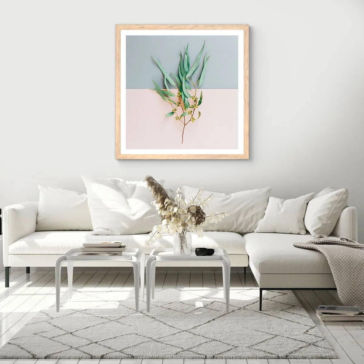Plagát v ráme zo svetlého duba - Pastelová jemnosť - 30x30 cm