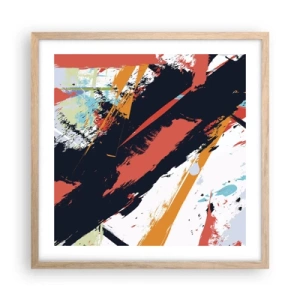 Plagát v ráme zo svetlého duba - Dynamická kompozícia - 50x50 cm
