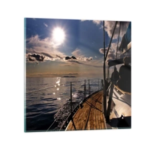 Obraz na skle - Plavba smerom k slnku - 30x30 cm