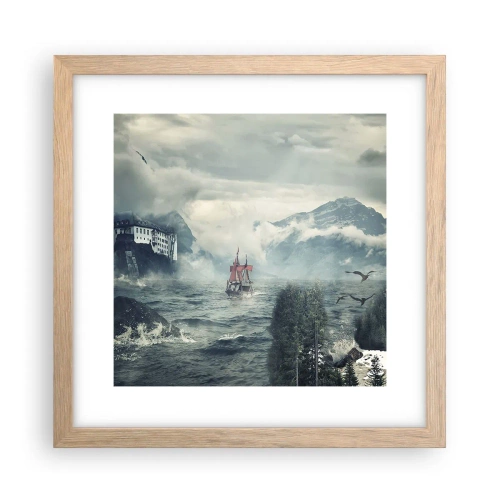 Plagát v ráme zo svetlého duba - V kúzelných vodách - 30x30 cm