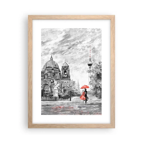 Plagát v ráme zo svetlého duba - Berlínske stretnutie - 30x40 cm