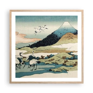 Plagát v ráme zo svetlého duba - V japonskom duchu - 60x60 cm