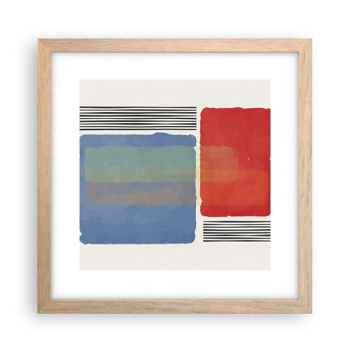Plagát v ráme zo svetlého duba - Duch a písmeno geometrie - 30x30 cm