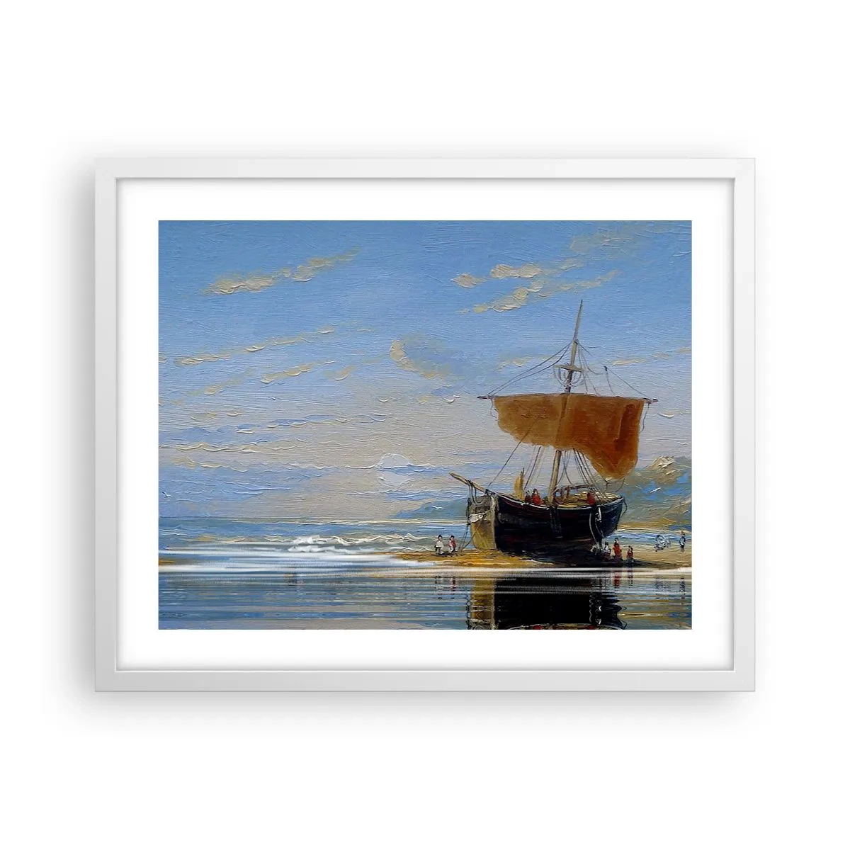 Plagát v bielom ráme - Voda, zem, vzduch - 50x40 cm