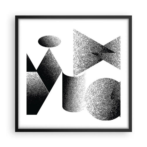 Plagát v čiernom ráme - Uhly a ovály - 50x50 cm