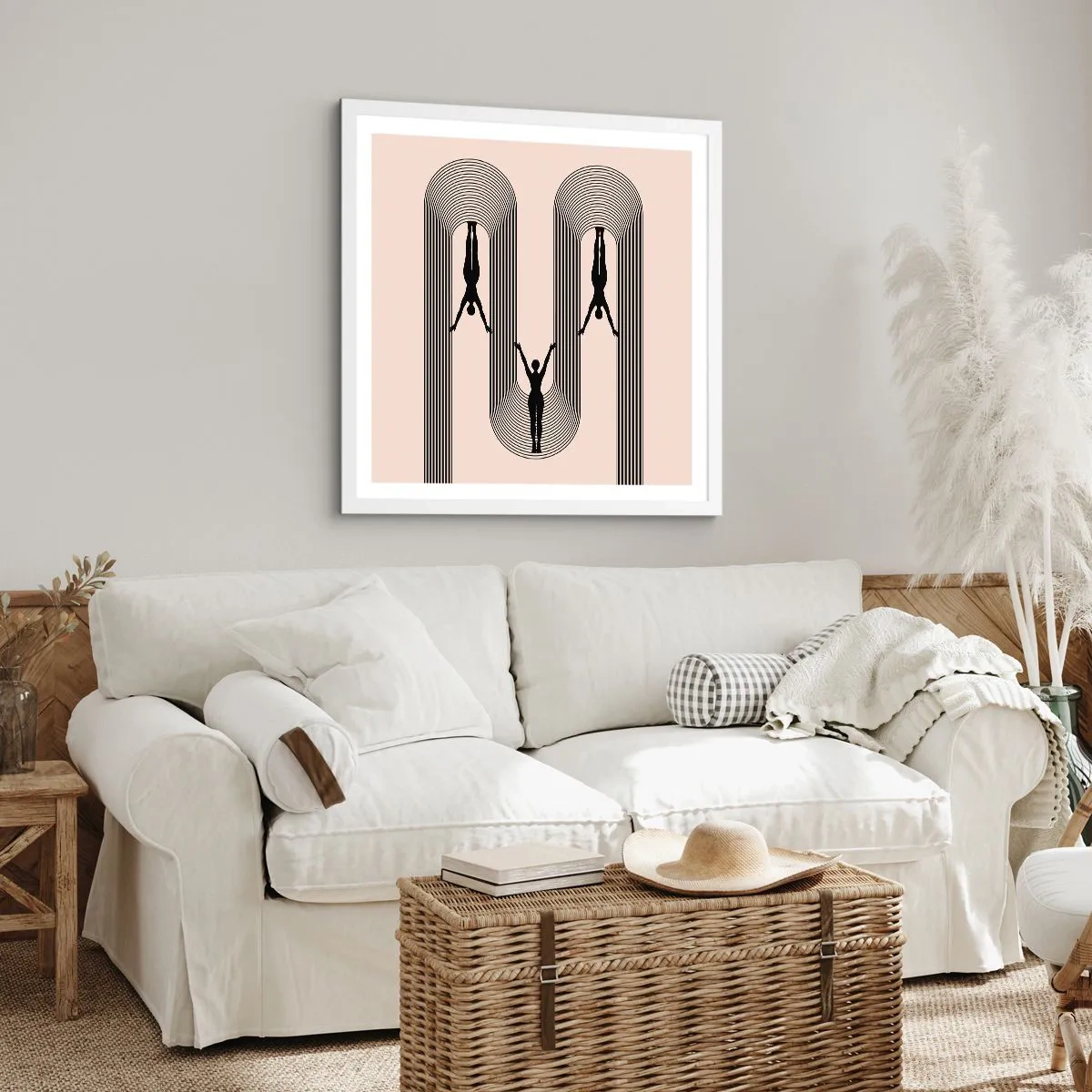 Plagát v bielom ráme - Hore nohami - 40x40 cm