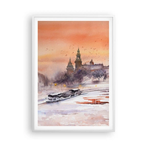 Plagát v bielom ráme - Kráľovský západ slnka - 70x100 cm