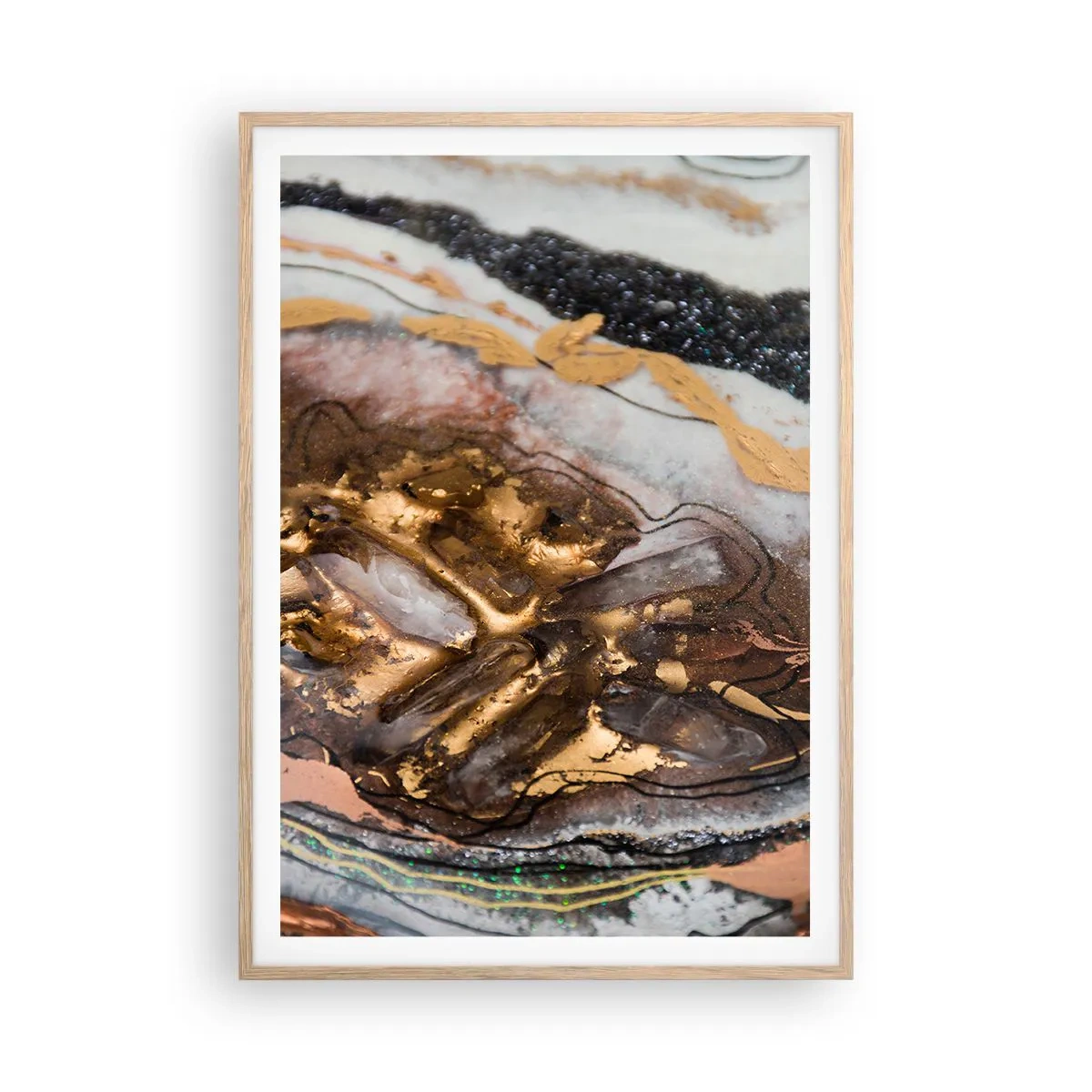 Plagát v ráme zo svetlého duba - Prvok krajiny - 70x100 cm