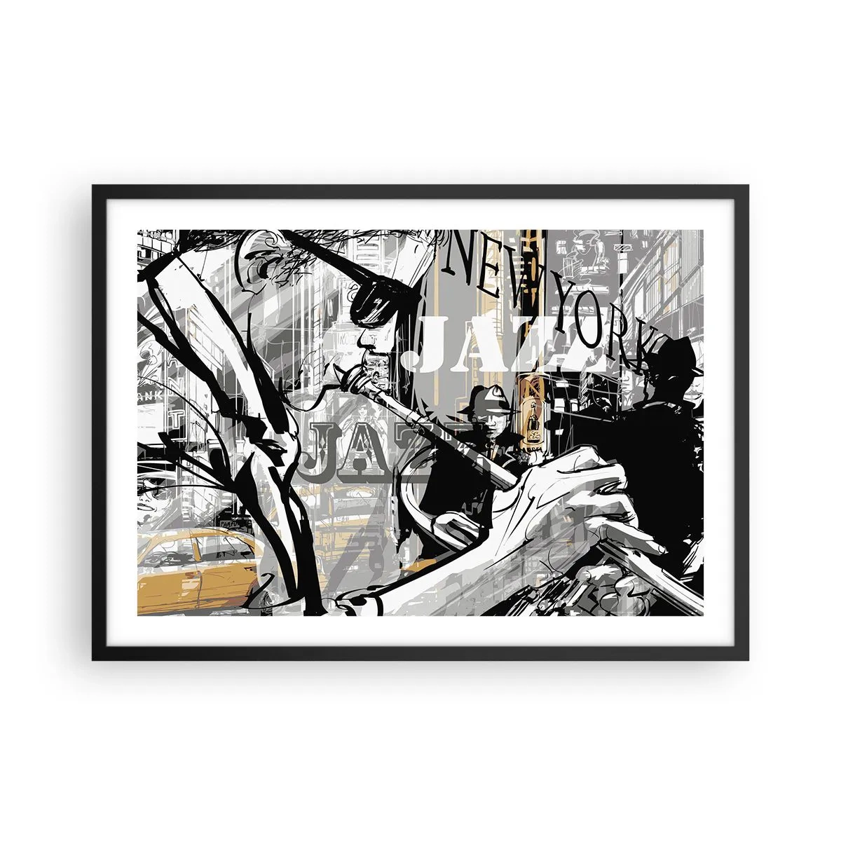 Plagát v čiernom ráme - V rytme New Yorku - 70x50 cm
