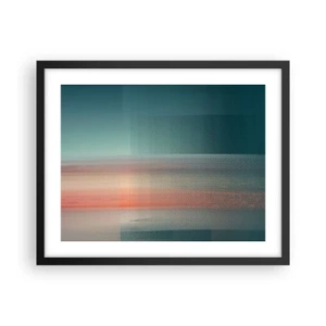 Plagát v čiernom ráme - Abstrakcia: vlny svetla - 50x40 cm
