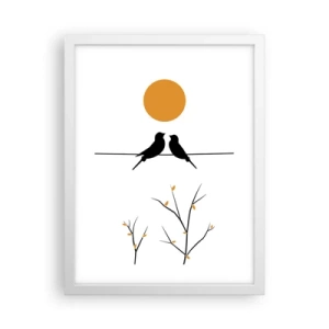 Plagát v bielom ráme - Slávičí večer - 30x40 cm