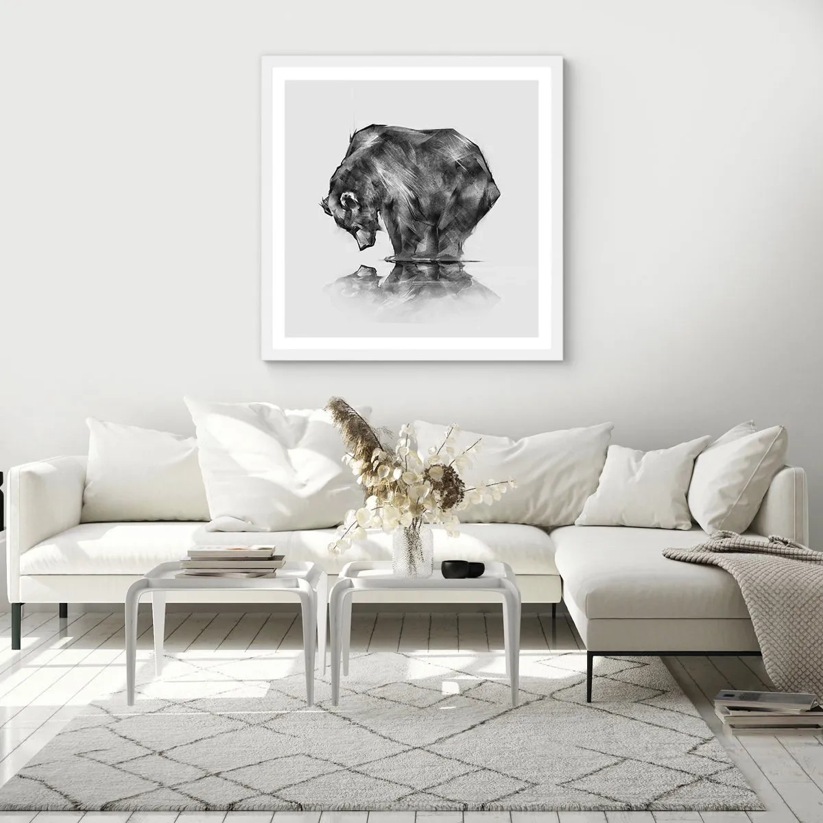 Plagát v bielom ráme - Je príjemné sa stretnúť s niekým blízkym - 60x60 cm