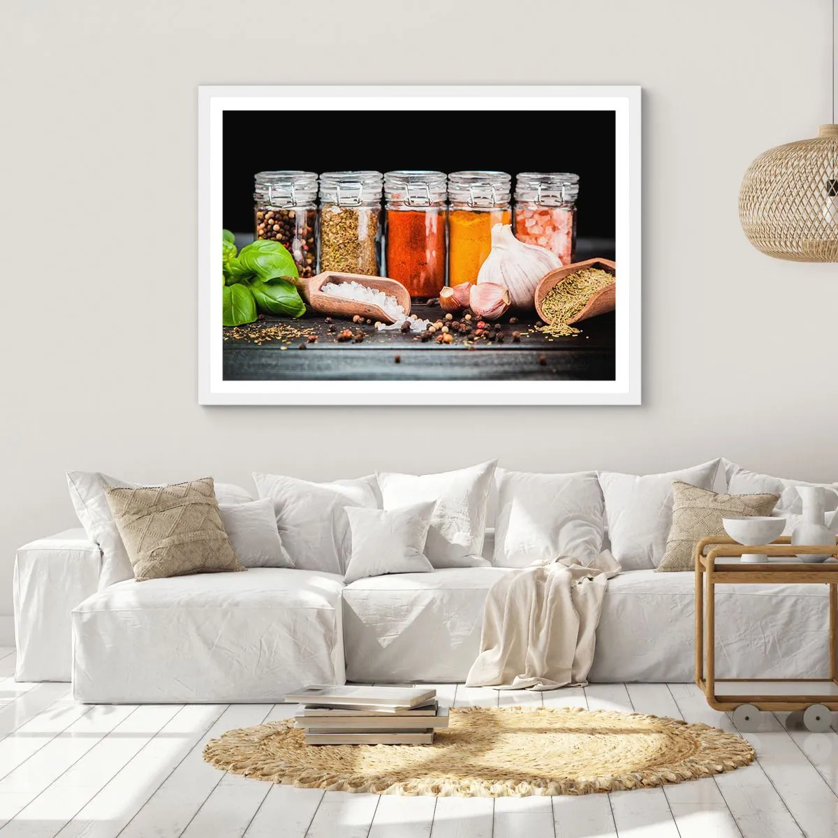 Plagát v bielom ráme - Aby mal život chuť - 100x70 cm