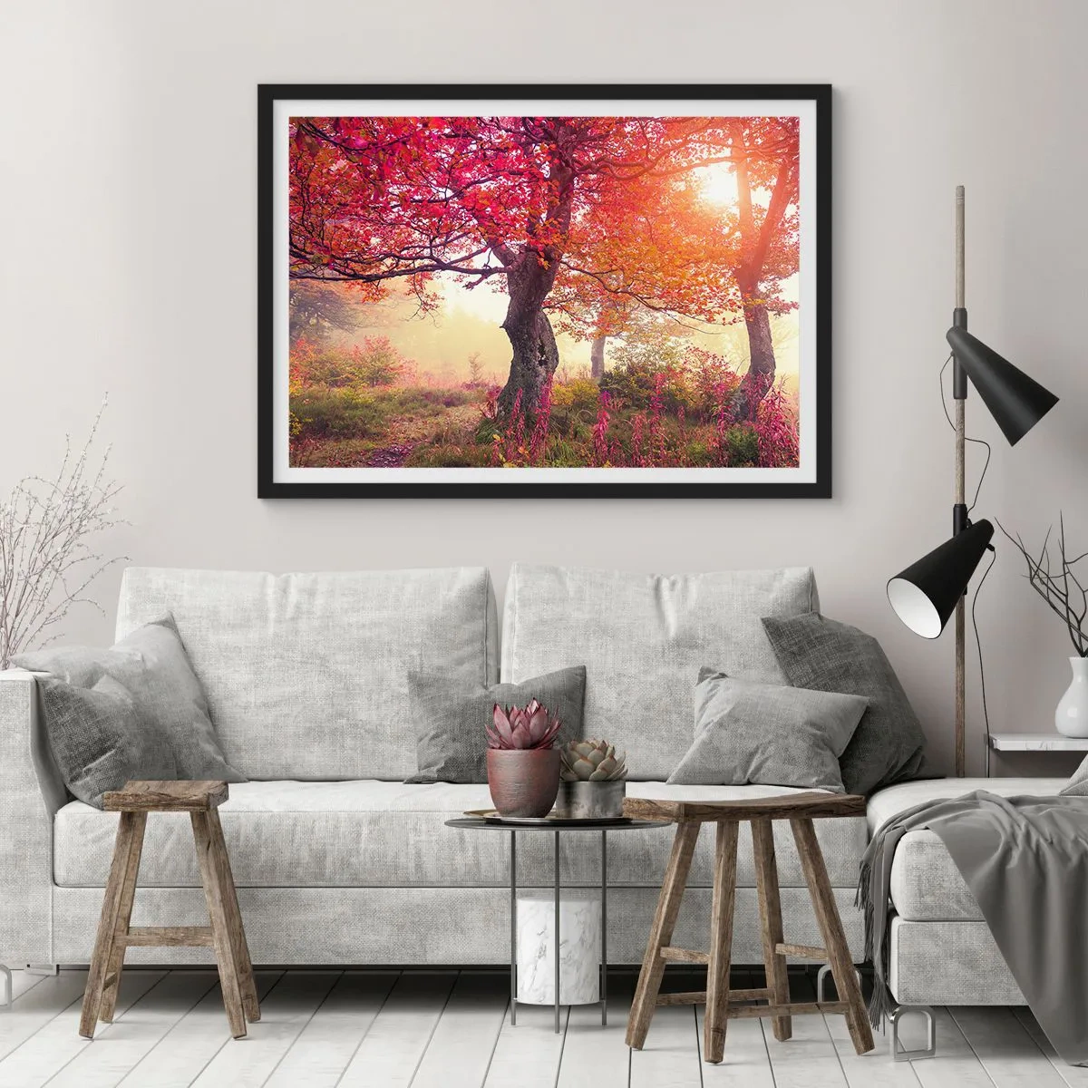 Plagát v čiernom ráme - Šialenstvo rozkvetu - 70x50 cm