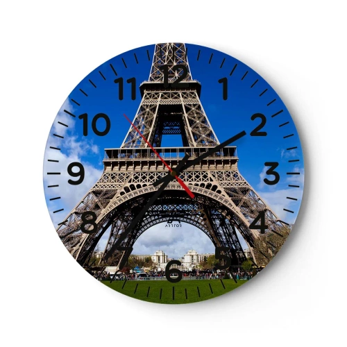 Nástenné hodiny - Celý Paríž pri jej nohách - 40x40 cm