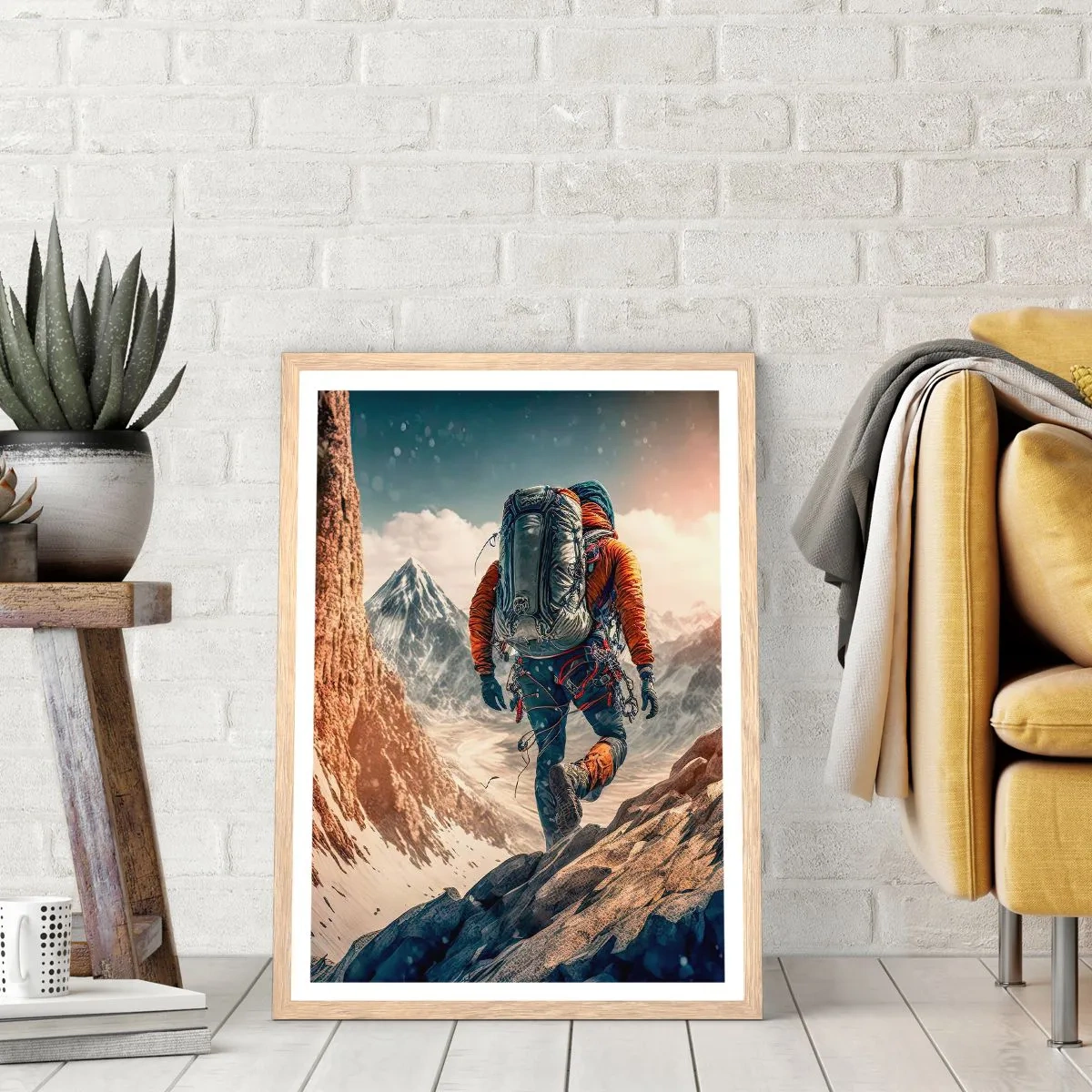 Plagát v ráme zo svetlého duba - Osamelý bojovník - 70x100 cm