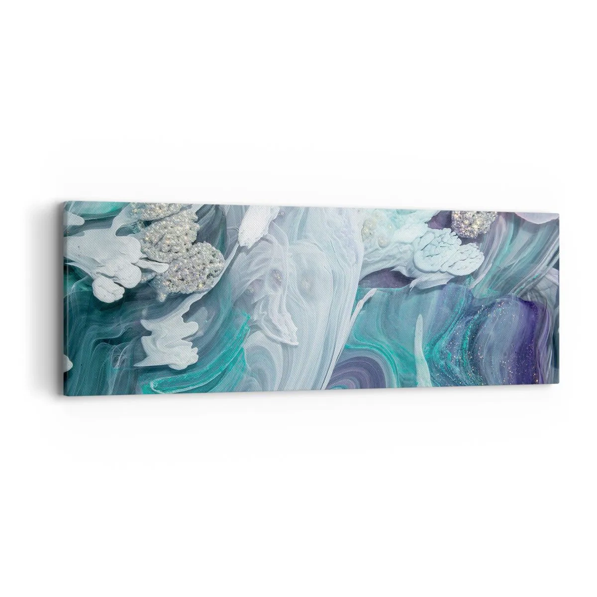 Obraz na plátne - Prúdy modrej - 90x30 cm