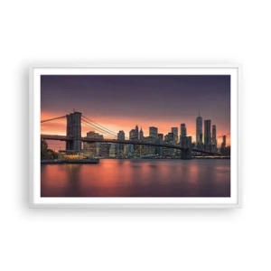 Plagát v bielom ráme - Ponorené do ľaliového ticha - 91x61 cm