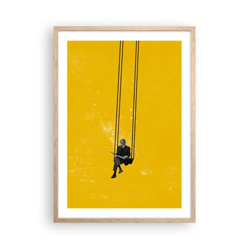 Plagát v ráme zo svetlého duba - Deň ako každý iný - 50x70 cm