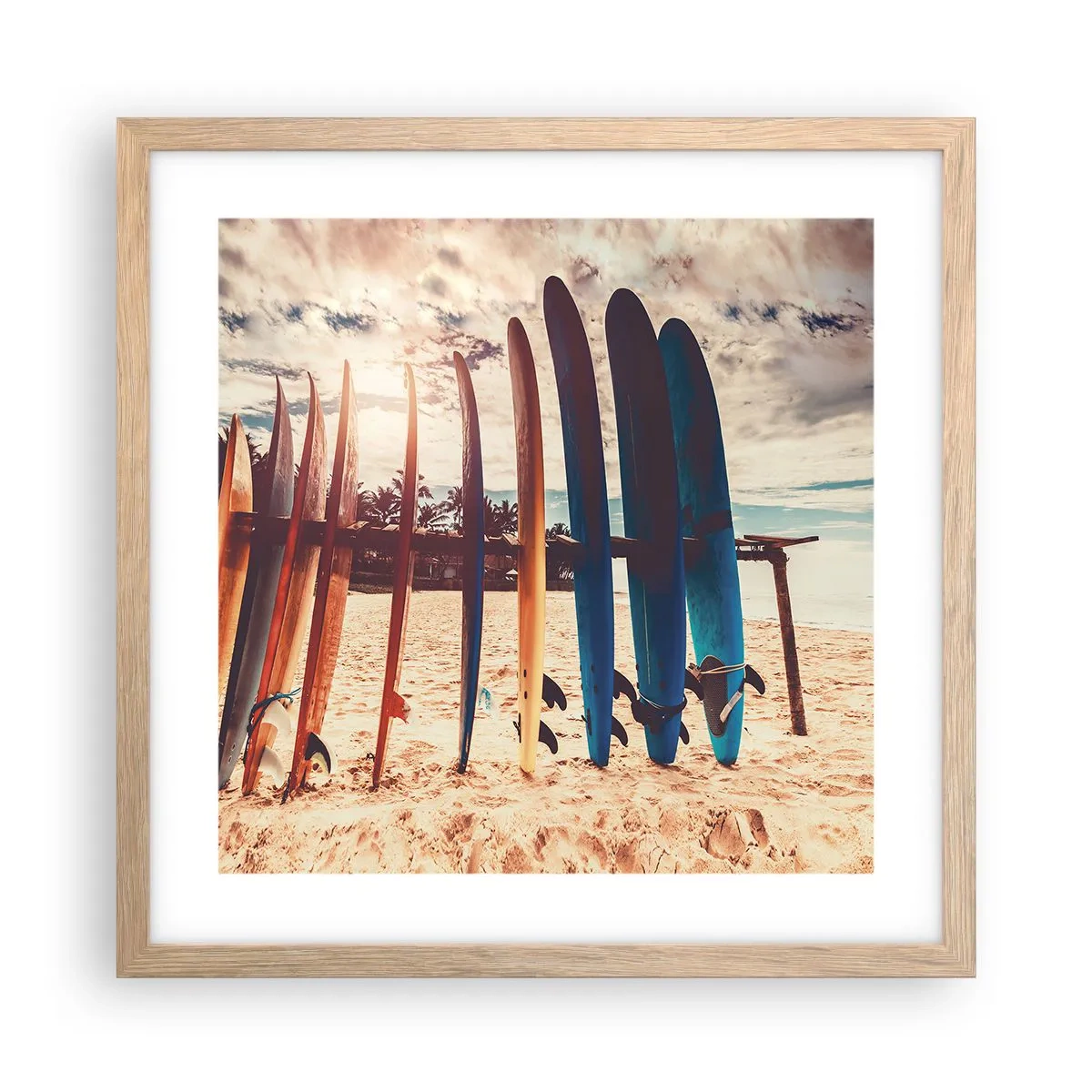 Plagát v ráme zo svetlého duba - Dobrú noc, tak zajtra. - 40x40 cm