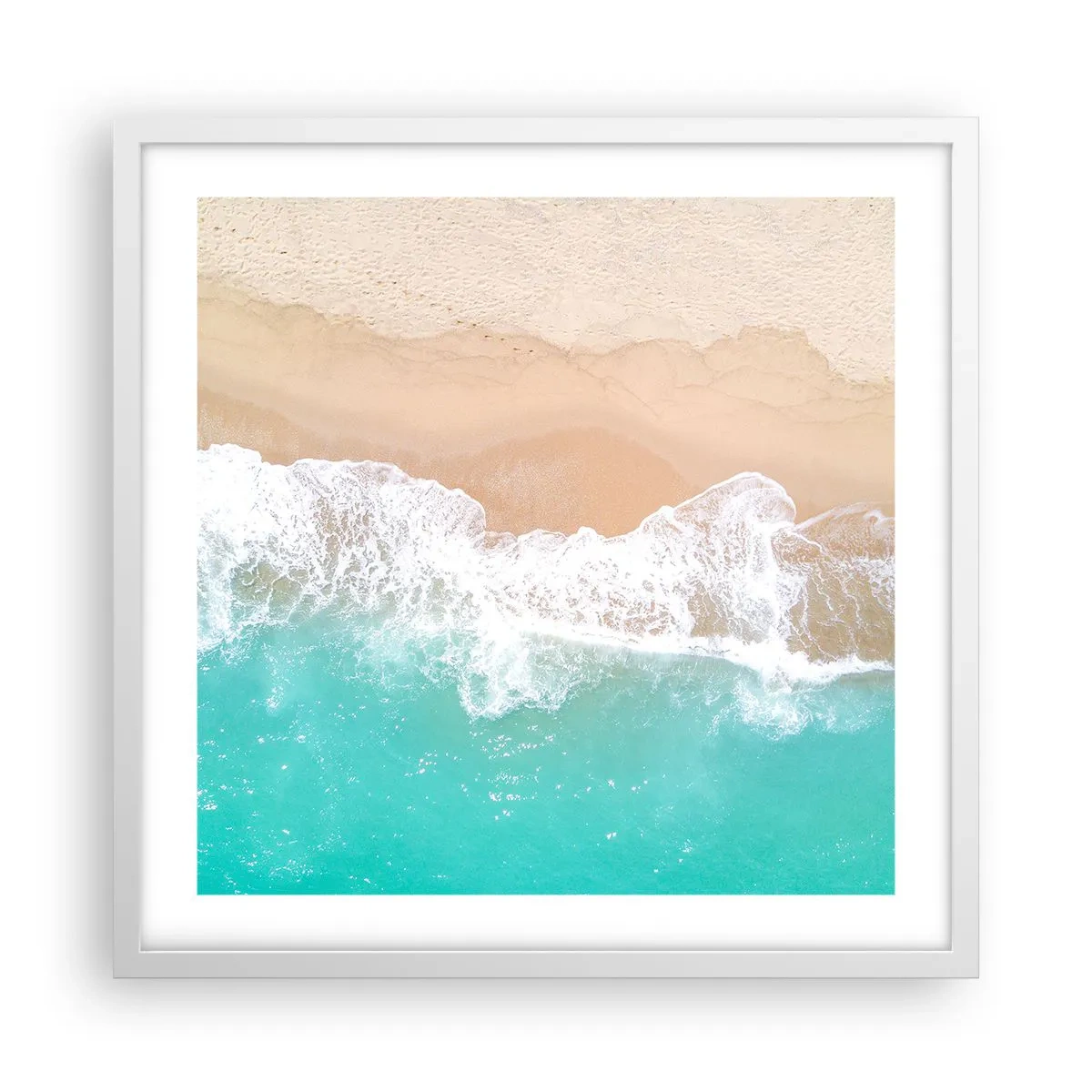 Plagát v bielom ráme - Maznavý dotyk - 50x50 cm