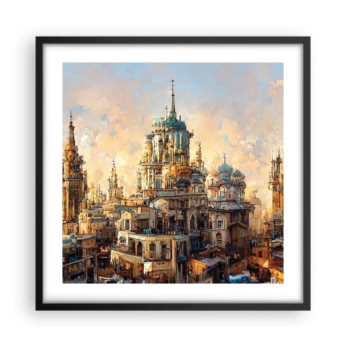 Plagát v čiernom ráme - Mesto miest - 50x50 cm